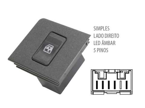 AL520001 - BOTÃO VIDRO ELÉTRICO UNO/PREMIO SIMP DIANT. LD