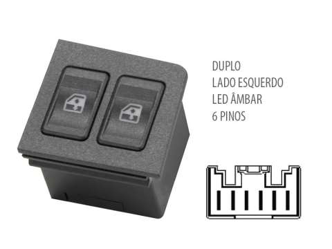 AL520004 - BOTÃO VIDRO ELÉTRICO UNO/ ELBA/ PREMIO DUPLO DIANTEIRO