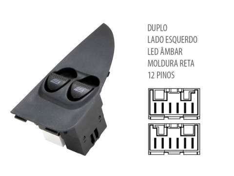 AL520010 - BOTÃO VIDRO ELÉTRICO PALIO FIRE DUPLO LED VM