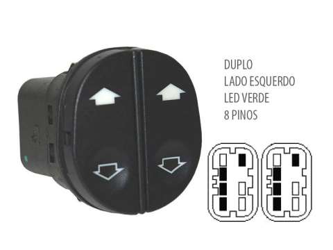 AL530001 - BOTÃO VIDRO ELÉTRICO FORD KA 97> DUPLO LED VD