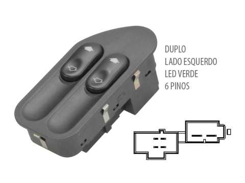 AL530003 - BOTÃO VIDRO ELÉTRICO FIESTA/ ECOSPORT DUPLO LE