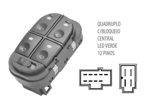 AL530005 - BOTÃO VIDRO ELÉTRICO ESCORT 97 A 2002