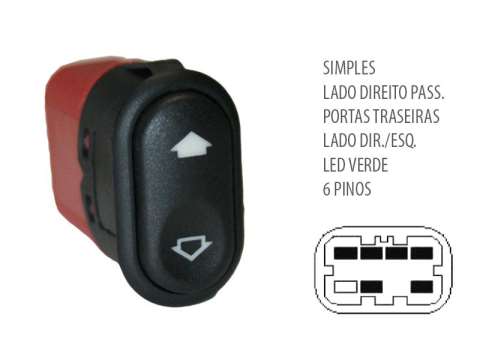 AL530007 - BOTÃO VIDRO ELÉTRICO ECOSPORT ZETEC SIMP LD