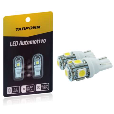 TP-5002 - KIT LÂMPADA LED 12V 2825 T10 5 LEDS