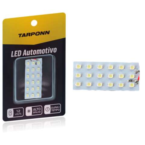 TP-5018 - PLACA DE LED 12V 18 LEDS C/CONECTOR TORPEDO E T10