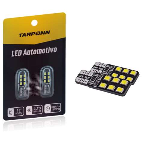 TP-5035 - KIT LAMPADA LED 12V T10 12 LEDS C/CANCELER